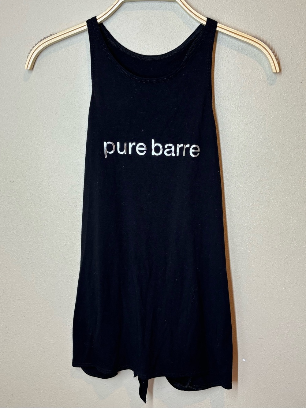 Pure Barre Black Tank with silver Logo, one size